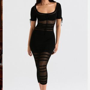 HOCB Lilla Black Openwork Knit Dress